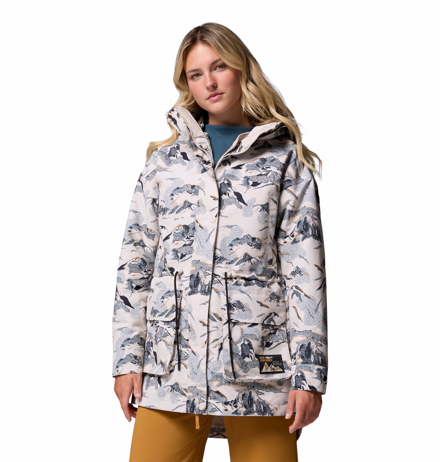 MAIN IMAGE OF COLUMBIA WOMENS HIGH CASCADES™ INTERCHANGE WINTER JACKET IN DARK STONE SKYLINES XS WI…