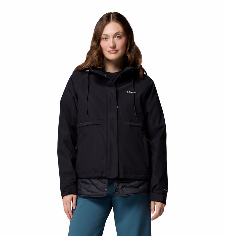 FRONT VIEW OF COLUMBIA WOMENS MONTARA PARK™ INTERCHANGE WINTER JACKET FEATURES BREATHABLE WATERPROO…