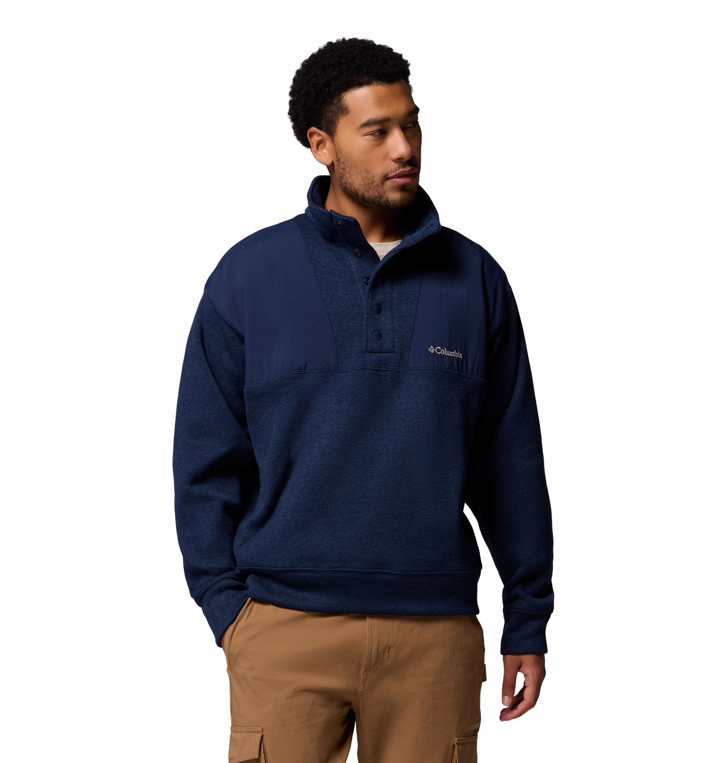 MAIN IMAGE OF COLUMBIA MENS SWEATER WEATHER™ RELAXED FIT 1/4 ZIP SWEATER IN COLLEGIATE NAVY SMALL W…