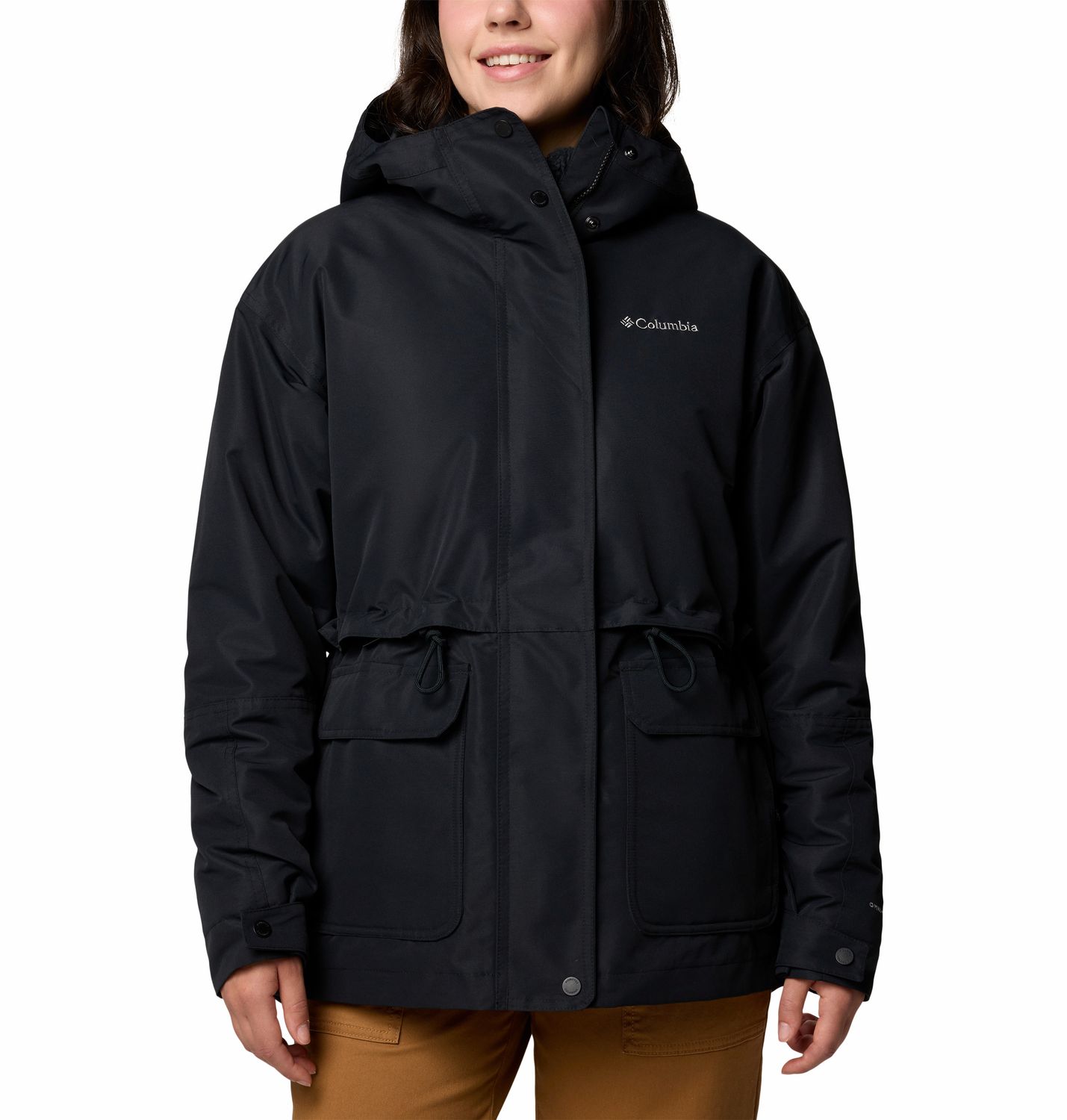 MAIN IMAGE OF COLUMBIA WOMENS DROP RIDGE™ II INTERCHANGE WINTER JACKET IN BLACK MEDIUM WITH WATERPR…