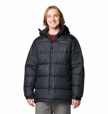 FRONT VIEW OF COLUMBIA MENS PIKE LAKE™ PARKA FEATURES OMNI-HEAT™ FOR MAXIMUM WARMTH AND INTERIOR SE…