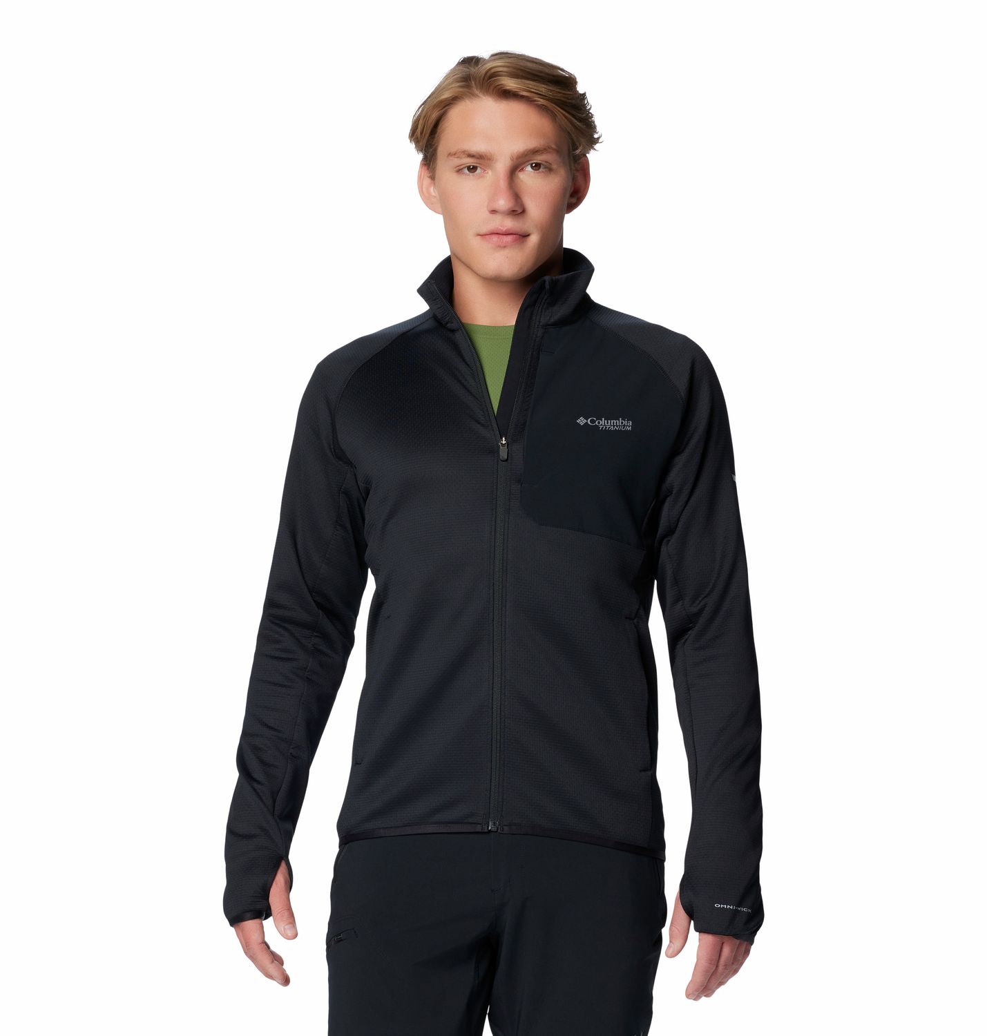 MAIN IMAGE OF COLUMBIA MENS TRIPLE CANYON™ GRID FLEECE FULL ZIP II SWEATER IN BLACK SMALL WITH SWEA…
