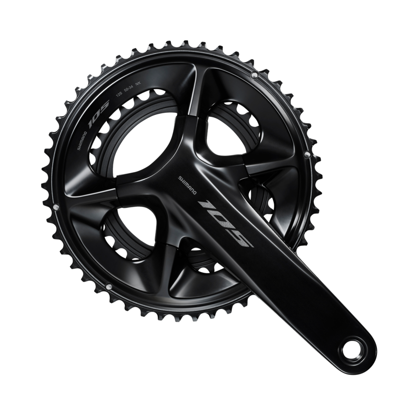 FRONT CHAINWHEEL, FC-R7100, 105, FOR REAR 12-SPEED, HOLLOWTECH 2, 170MM, 50-34T W/O CG, W/O BB PARTS, BLACK
