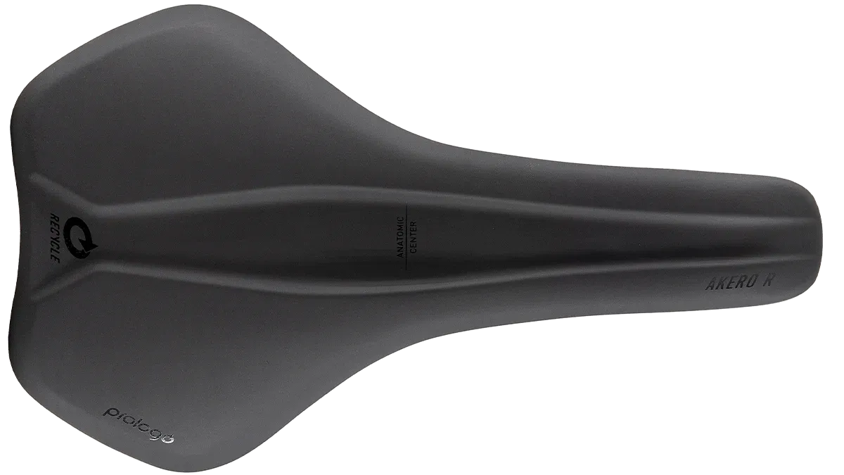 Akero R PAS saddle, recycled steel rails, 150mm, hard black