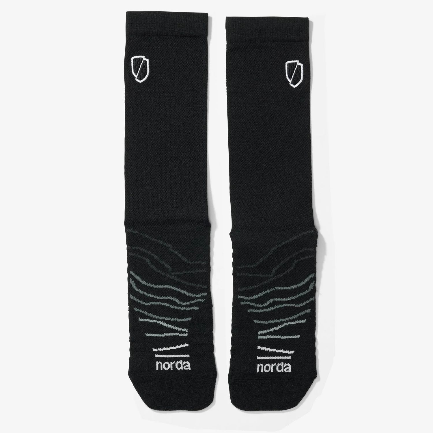 Norda Performance Socks - Unisex, Color: Black/White, Size: S
