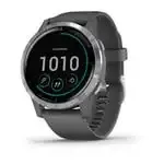 Garmin, vivoactive 4S, Montre, Couleur de la montre : Ardoise, Bracelet : Noir - Silicone, 010-02172-11