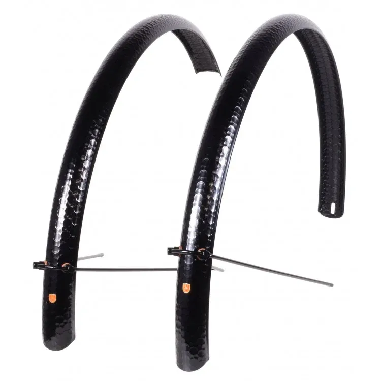 700c Hammered Fenders, 45mm - Silver and Black
