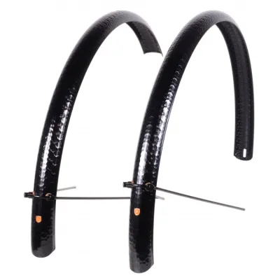 700c Hammered Fenders, 45mm - Silver and Black