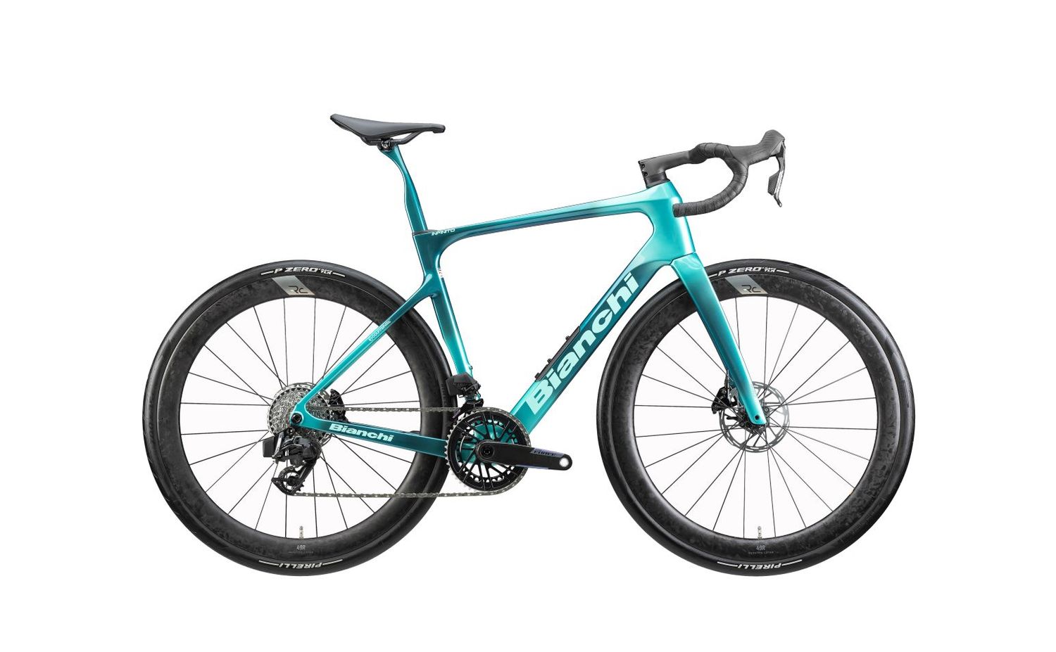 2027 Bianchi Infinito Pro Force eTap AXS E1 12sp - Quarq Power Meter, Color: Light Blue Nuanced/ logo CK16 [Glossy], Size: 47