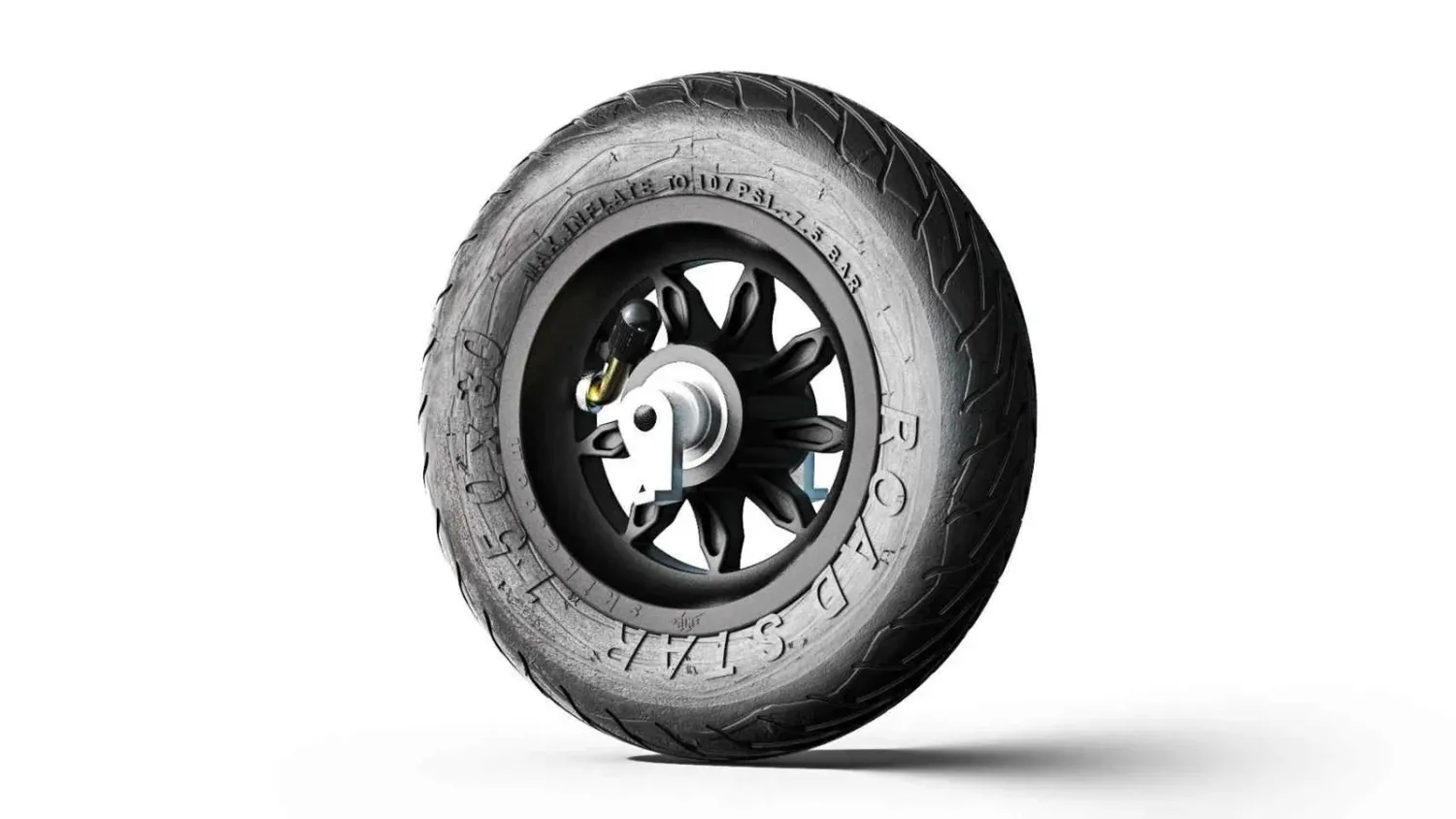 Skike Wheel Black 150mm/6in Reverse-locked Roadstar-Tire