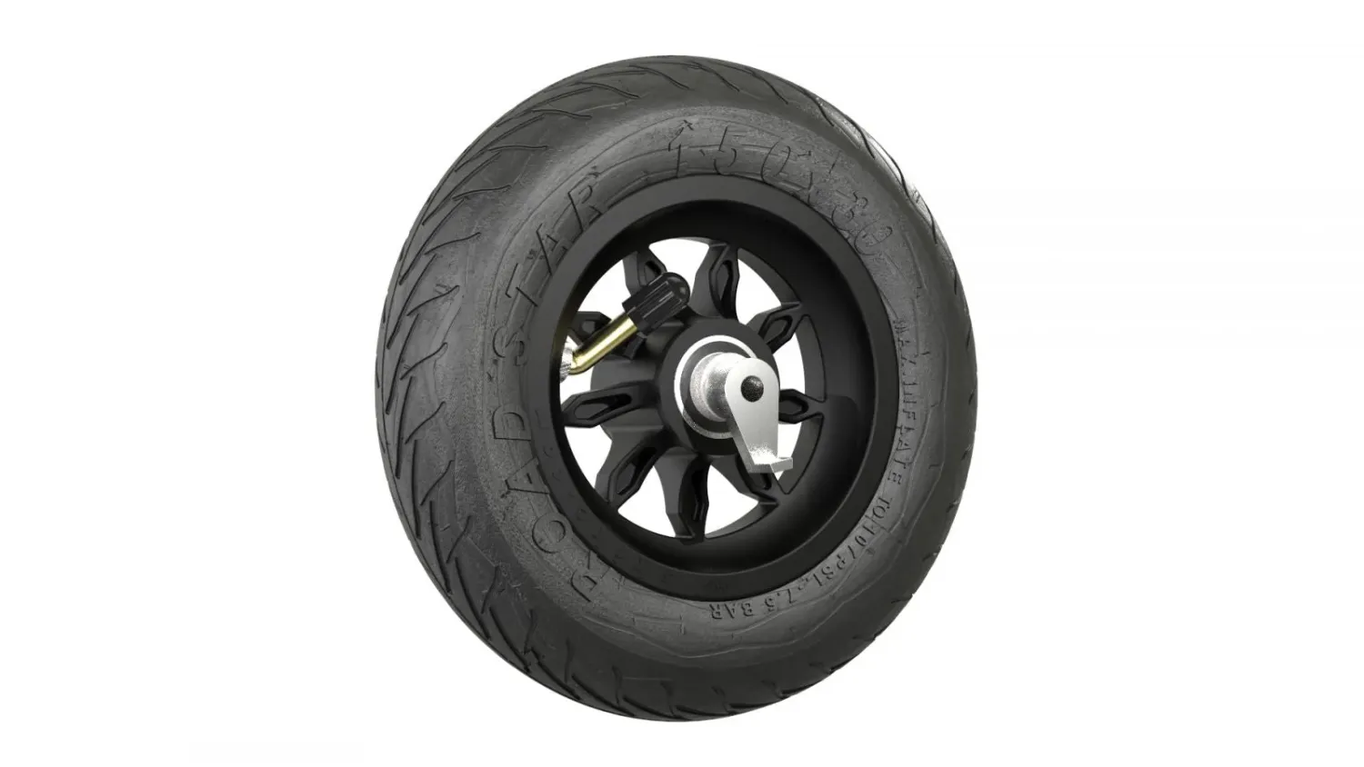 Skike Wheel Black 150mm/6in Reverse-locked Roadstar-Tire