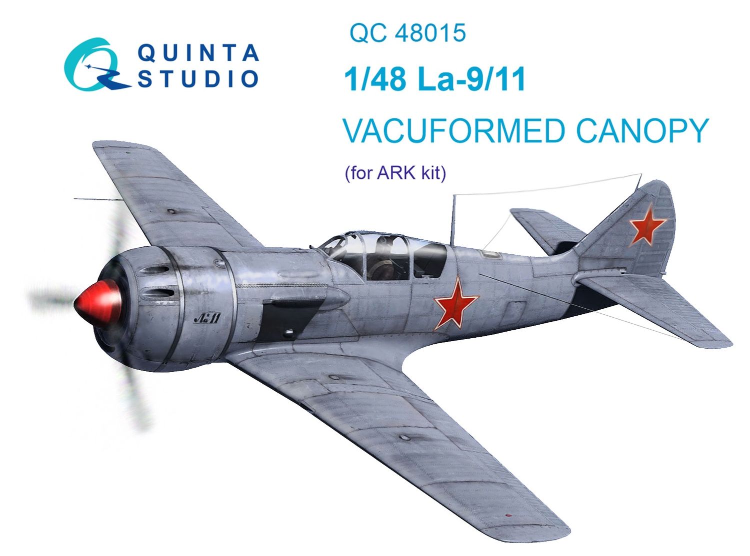 QC48015 - La-9/11 vacuformed clear canopy (for ARK kit) - 1:48