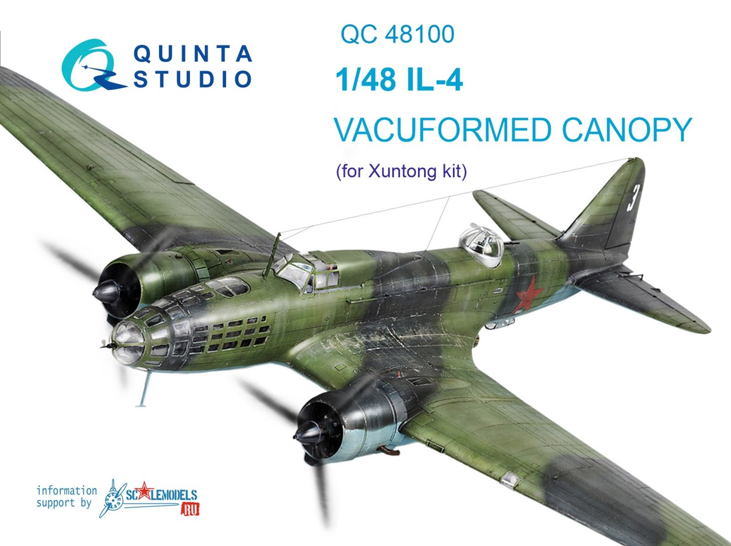 QC48100 - IL-4 vacuformed clear canopy (for Xuntong kit) - 1:48