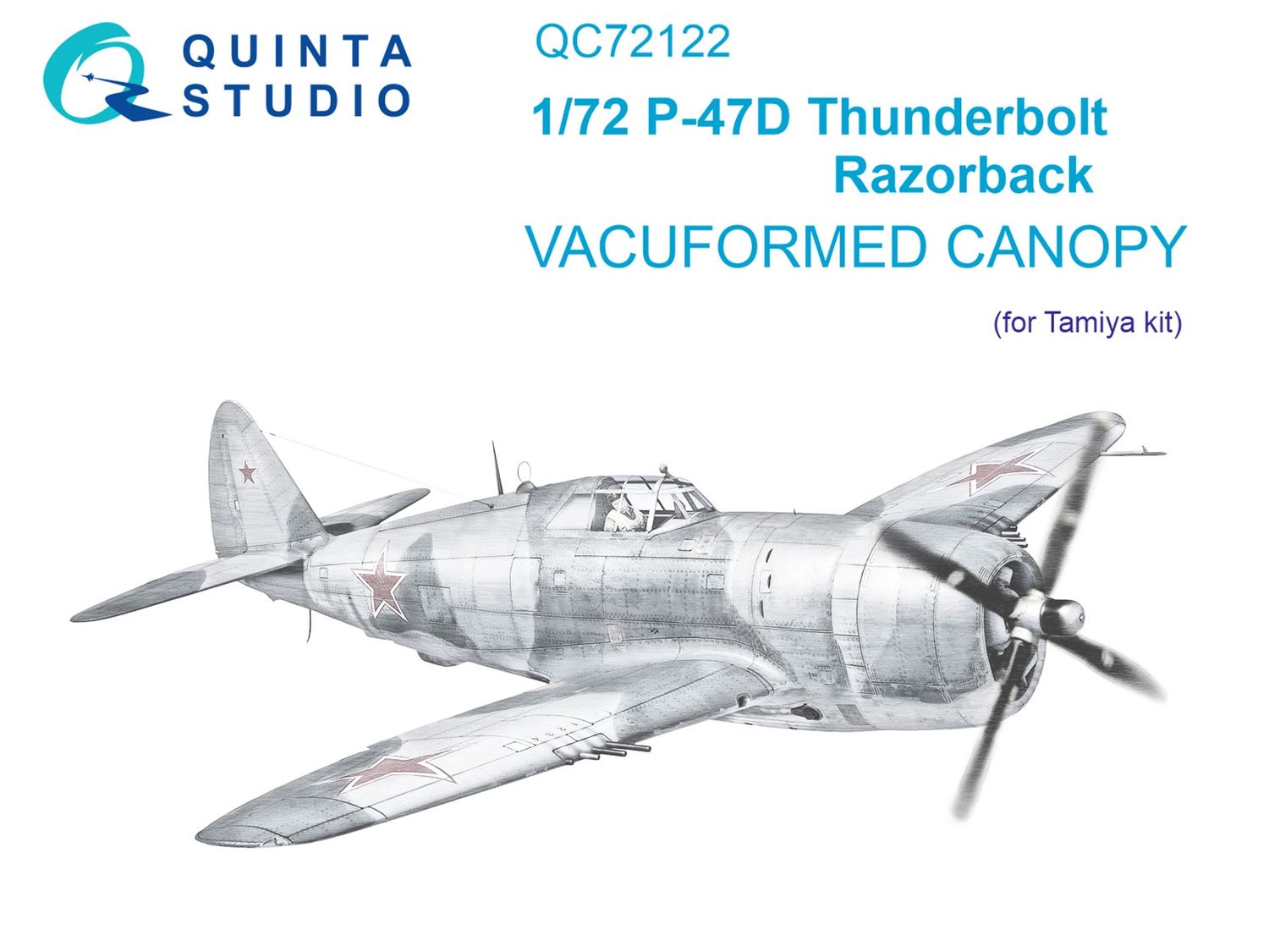 QC72122 - P-47D Thunderbolt Razorback vacuformed clear canopy (for Tamiya kit) - 1:72