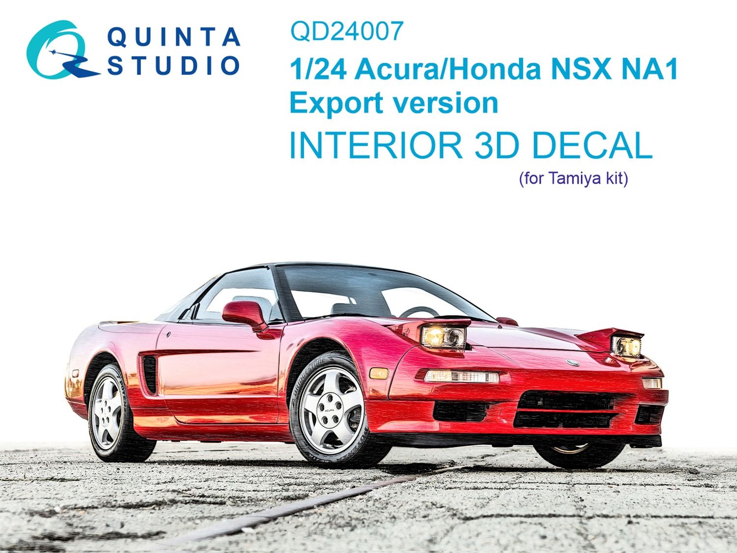 QD24007 - Acura-Honda NSX NA1 Export version 3D-Printed &amp; coloured Interior on decal paper (for Tamiya kit) - 1:24
