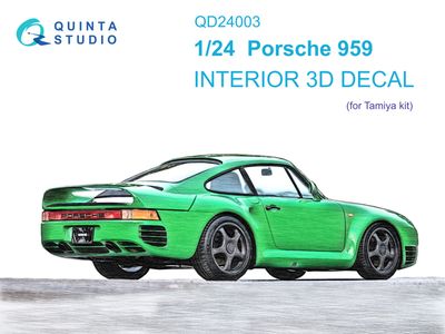 QD24003 - Porsche 959 3D-Printed &amp; coloured Interior on decal paper (for Tamiya kit) - 1:24
