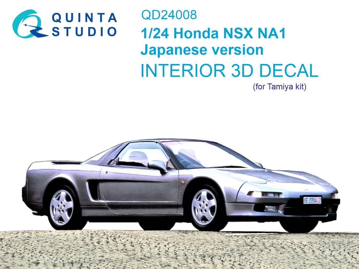 QD24008 - Honda NSX NA1 Japanese version 3D-Printed &amp; coloured Interior on decal paper (for Tamiya kit) - 1:24