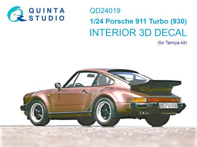 QD24019 - Porsche 911 Turbo (930) 3D-Printed &amp; coloured Interior on decal paper (Tamiya) - 1:24