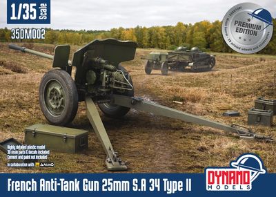 35DM002-P - French Anti-Tank Gun 25mm S.A 34 Type II - “Premium edition” - 1:35