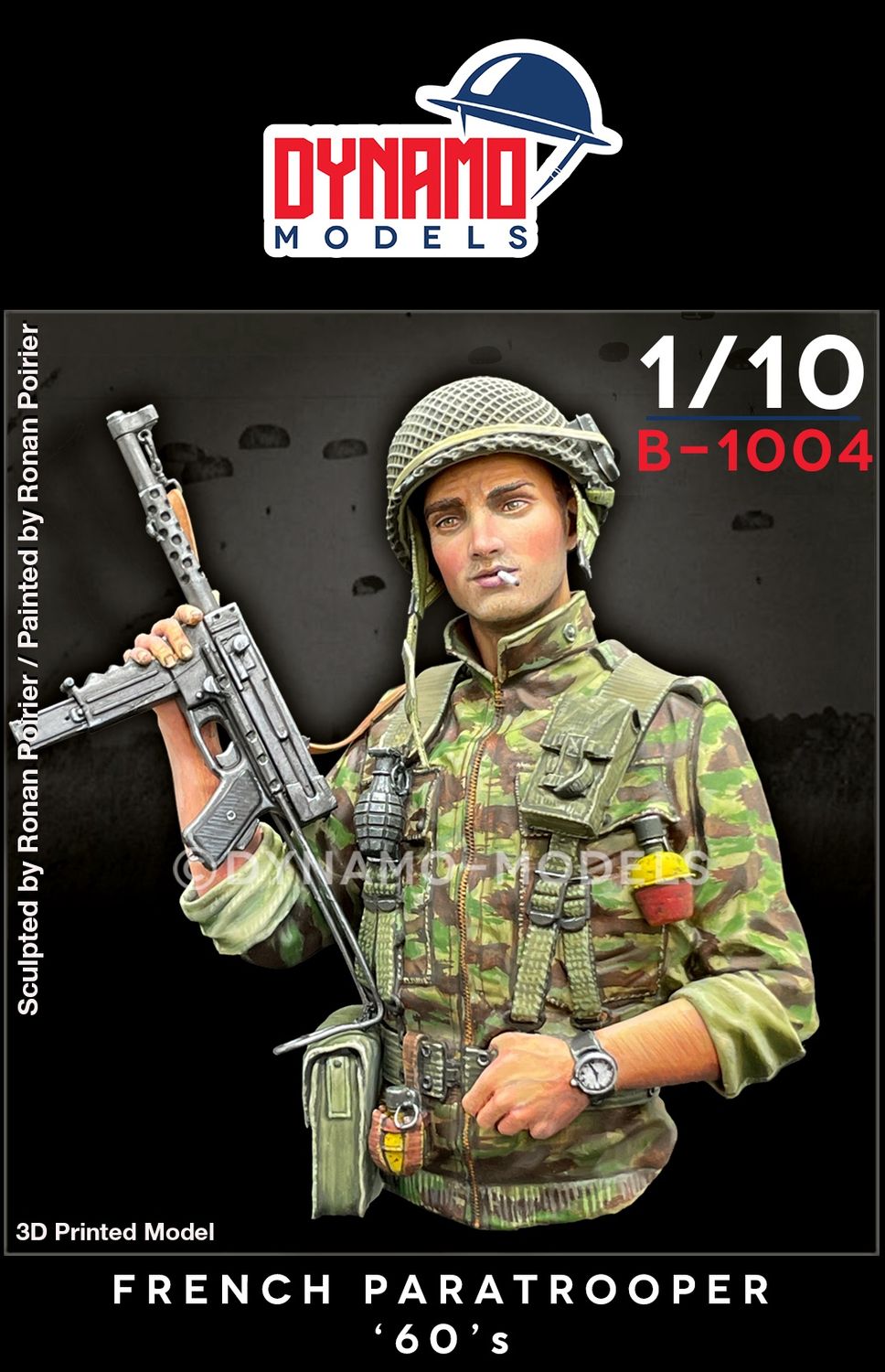 B-1004 - Bust - French Paratrooper '60's - 1:10