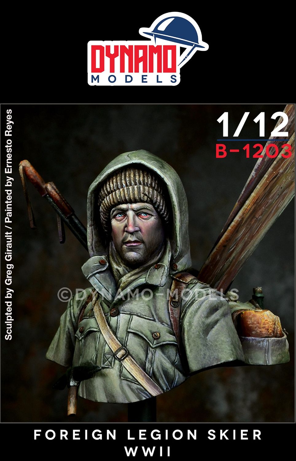 B-1203 - Bust - Foreign Legion Skier WWII - 1:12