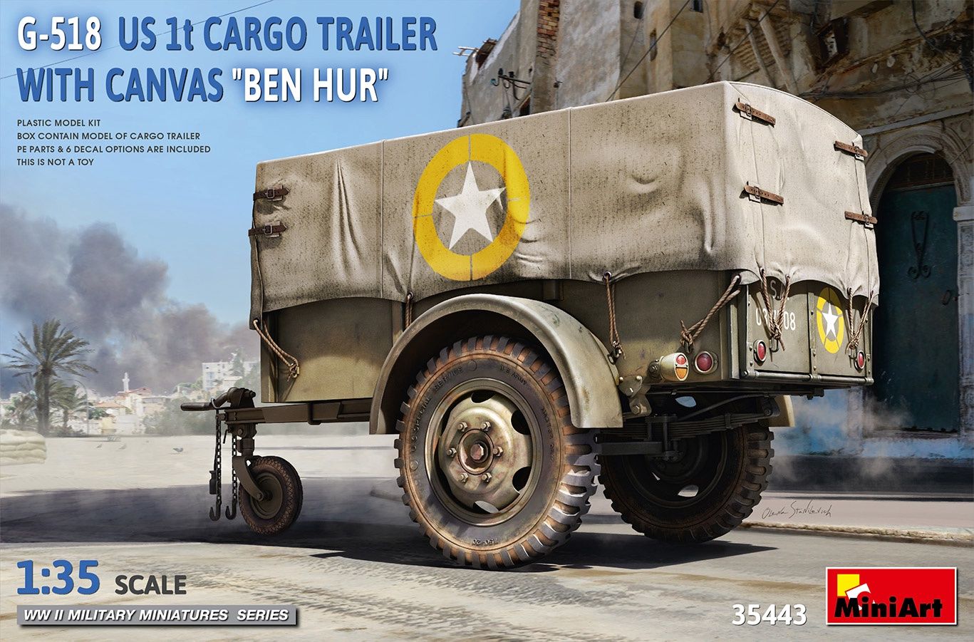 35443 - G-518 US 1t Cargo Trailer With Canvas “Ben Hur” - 1:35
