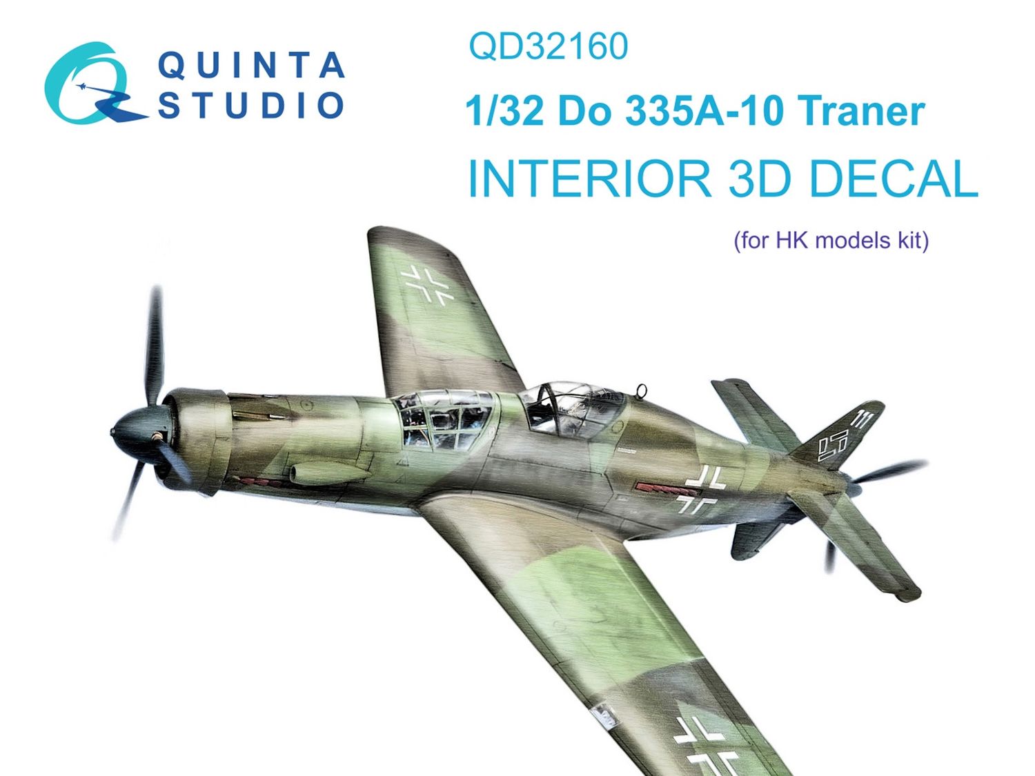 QD32160 - Do 335A-10 3D-Printed &amp; coloured Interior on decal paper (for HK models kit) - 1:32