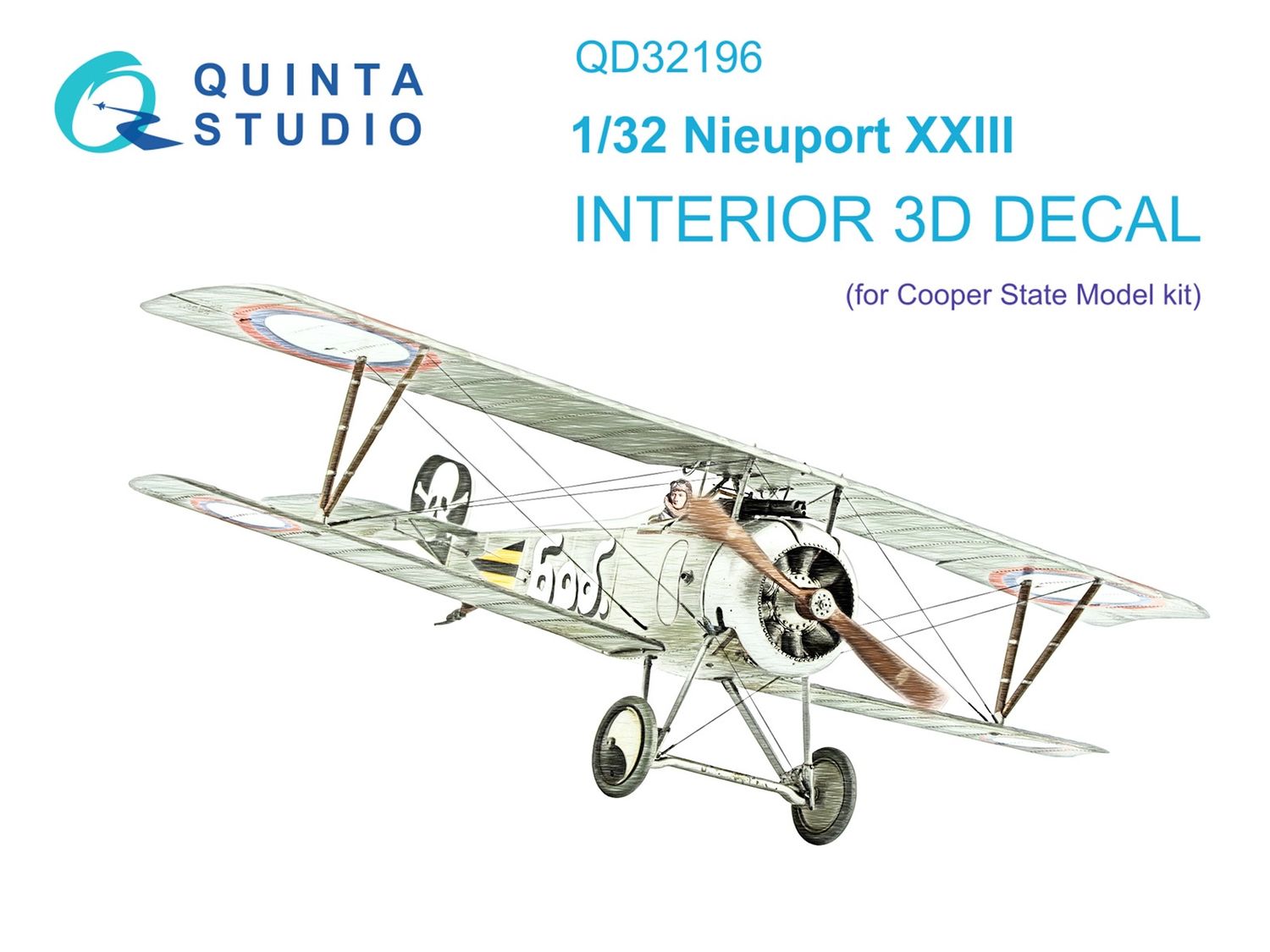 QD32196 - Nieuport XXIII 3D-Printed &amp; coloured Interior on decal paper (CSM) - 1:32