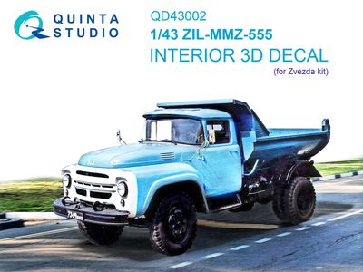 QD43002 - ZIL-MMZ-555 3D-Printed &amp; coloured Interior on decal paper (for Zvezda kit) - 1:43