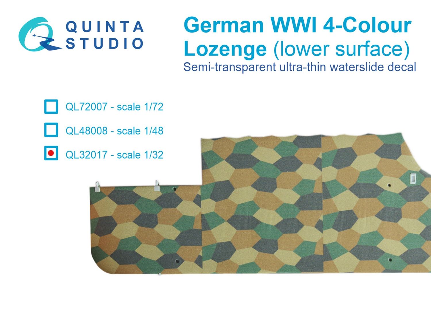 QL32017 - German WWI 4-Colour Lozenge (lower surface) - 1:32