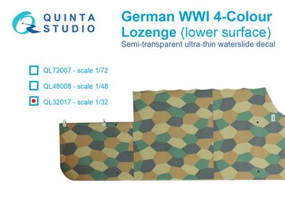 QL32017 - German WWI 4-Colour Lozenge (lower surface) - 1:32