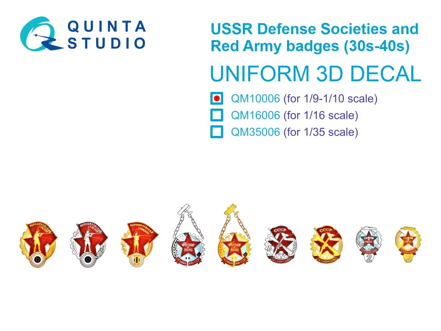 QM10006 - USSR Defense Societies and Red Army badges (1930s-1940s) - 1:9/1:10
