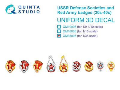 QM35006 - USSR Defense Societies and Red Army badges (1930s-1940s) - 1:35