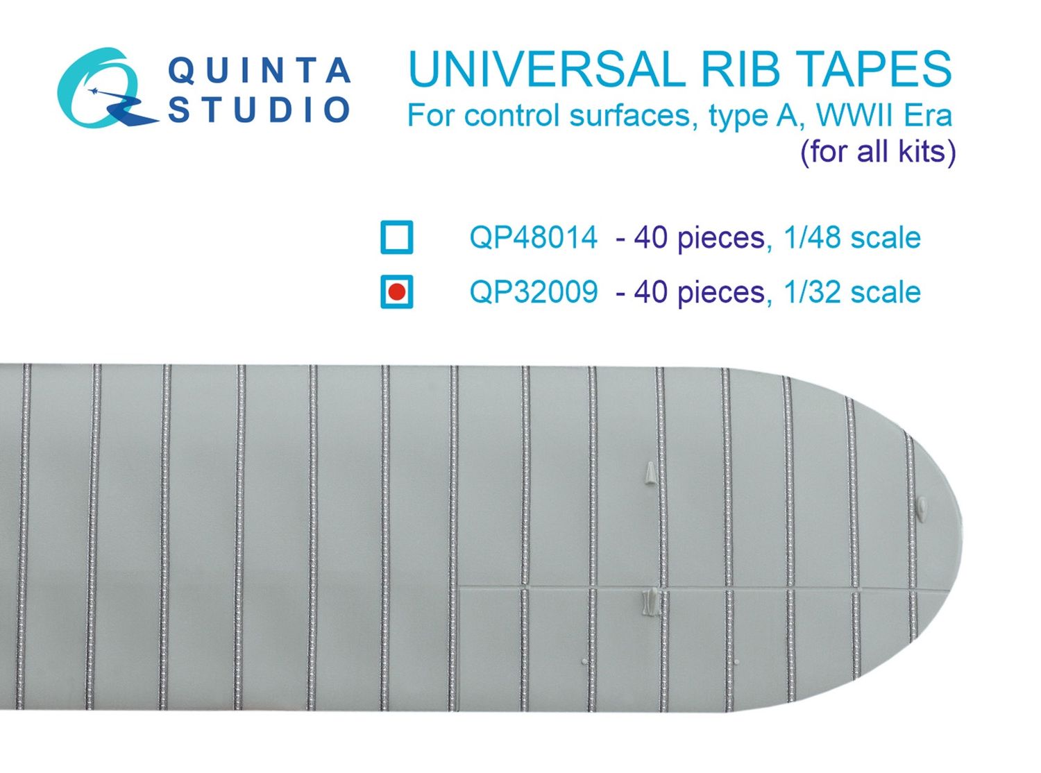 QP32009 - Universal rib tapes, type A. WWII Era (All kits) - 1:32