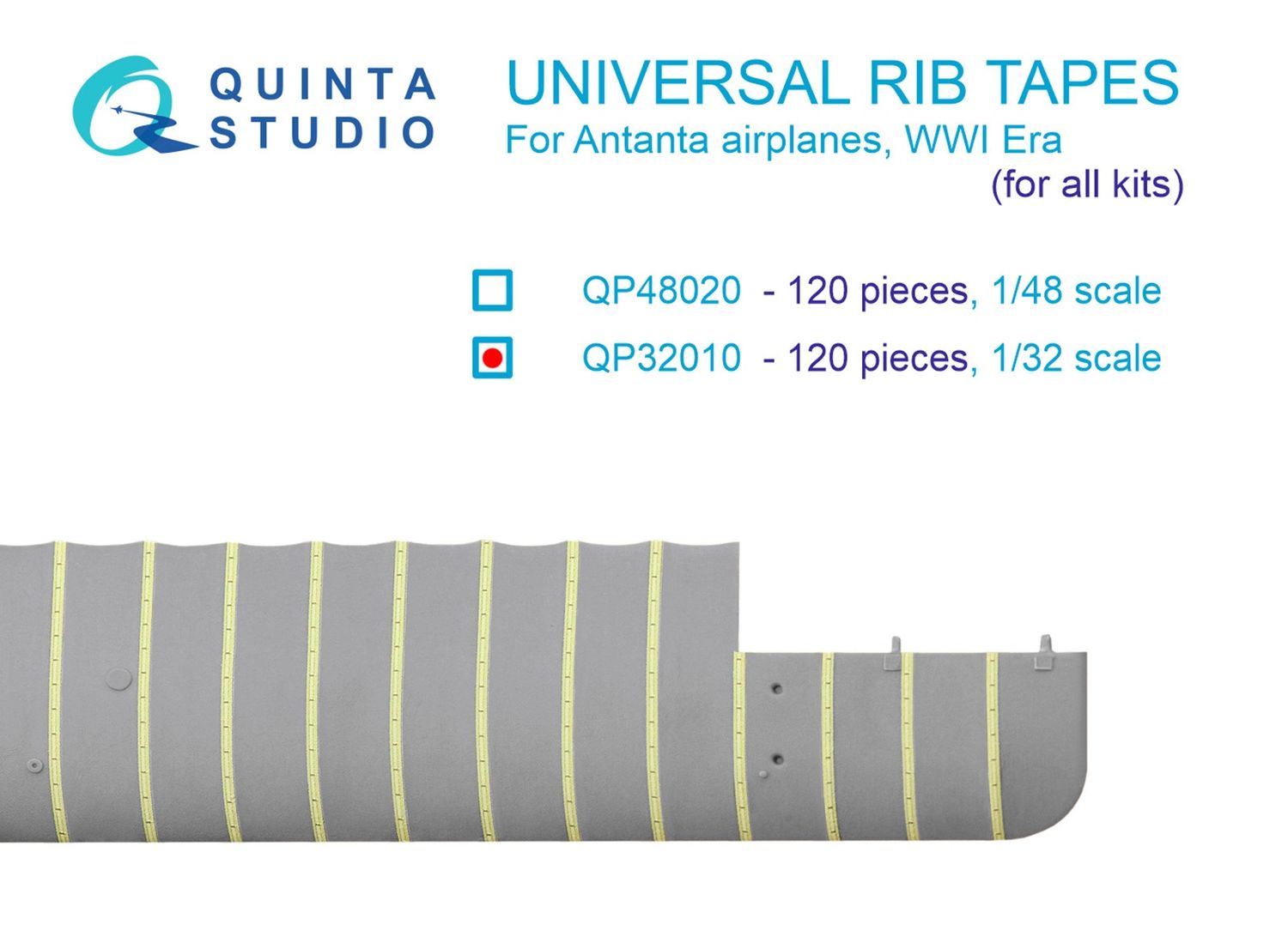 QP32010 - Universal rib tapes for Antanta. WWI, Post-WWI Era (All kits) - 1:32
