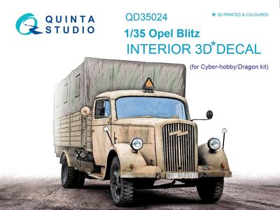 QD35024 - Opel Blitz 3D-Printed &amp; coloured Interior on decal paper (for Cyber-hobby/Dragon kit) - 1:35