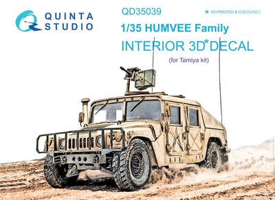 QD35039 - HUMVEE Family 3D-Printed &amp; coloured Interior on decal paper (for Tamiya kit) - 1:35
