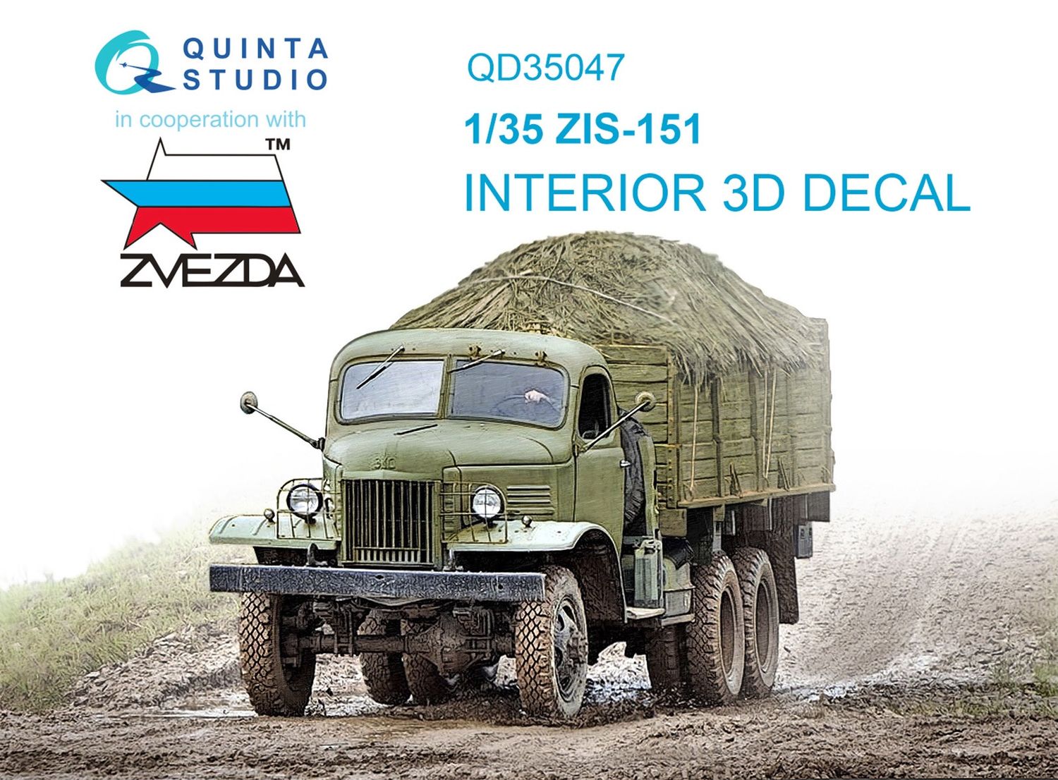 QD35047 - ZiS-151 3D-Printed &amp; coloured Interior on decal paper (Zvezda) - 1:35