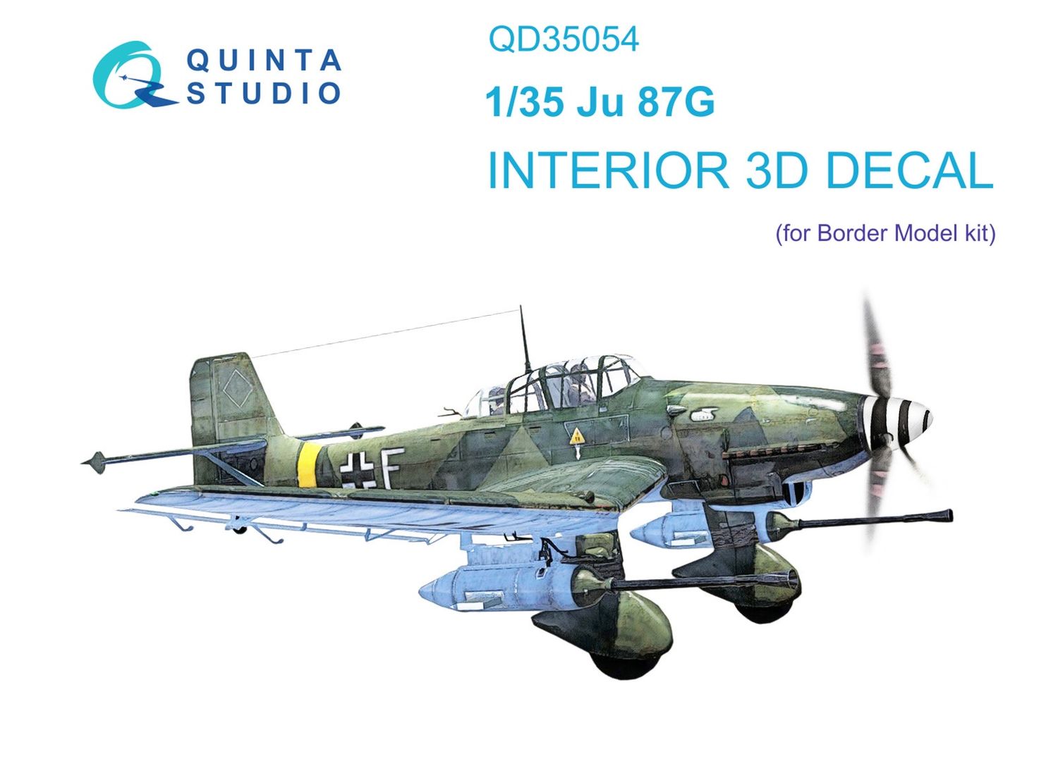 QD35054 - Ju 87G 3D-Printed &amp; coloured Interior on decal paper (Border Model) - 1:35
