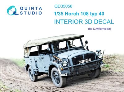 QD35056 - Horch 108 typ 40 3D-Printed &amp; coloured Interior on decal paper (for ICM kit) - 1:35