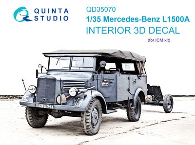 QD35070 - Mercedes-Benz L1500A 3D-Printed &amp; coloured Interior on decal paper (for ICM kit) - 1:35