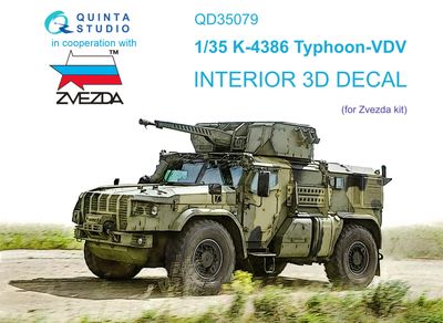 QD35079 - K-4386 Typhoon VDV 3D-Printed &amp; coloured Interior on decal paper (for Zvezda kit) - 1:35