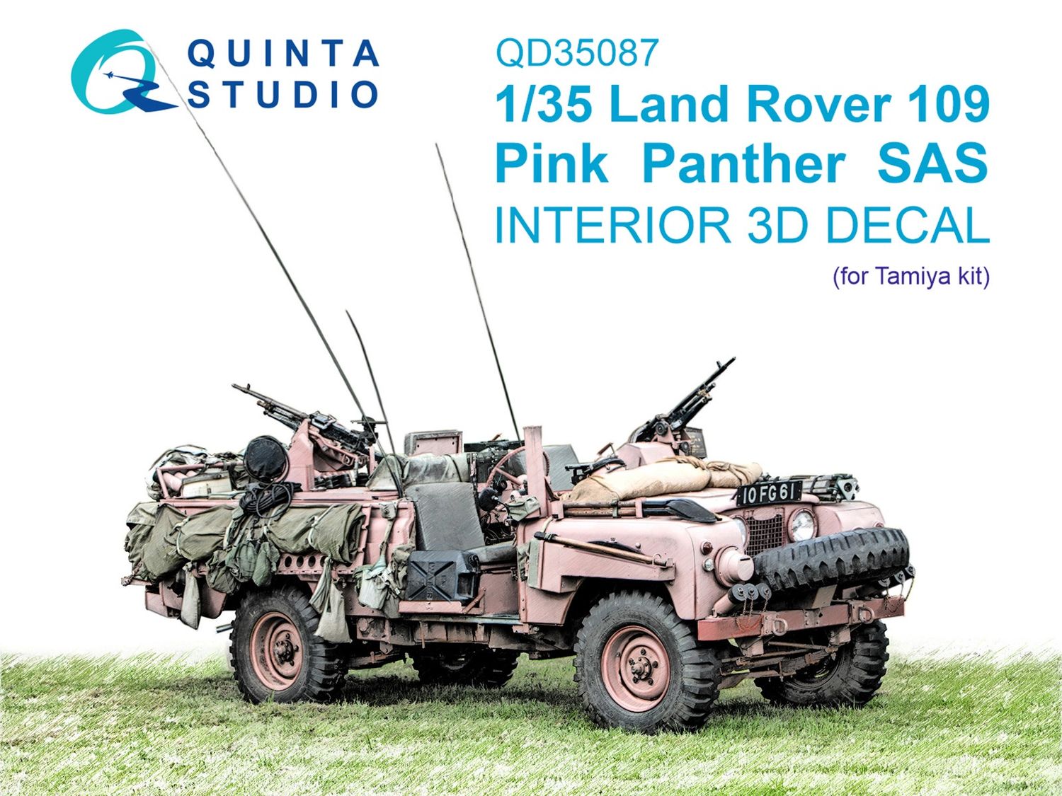 QD35087 - Land Rover 109 Pink Panther SAS 3D-Printed &amp; coloured Interior on decal paper (for Tamiya kit) - 1:35