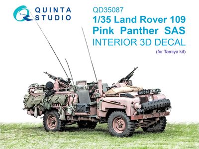 QD35087 - Land Rover 109 Pink Panther SAS 3D-Printed &amp; coloured Interior on decal paper (for Tamiya kit) - 1:35