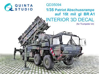 QD35094 - Patriot Abschussrampe auf 15t mil gl BR A1 3D-Printed &amp; coloured Interior on decal paper (for Trumpeter) - 1:35