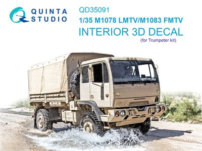 QD35091 - M1078 LMTV &amp; M1083 FMTV 3D-Printed &amp; coloured Interior on decal paper (for Trumpeter) - 1:35