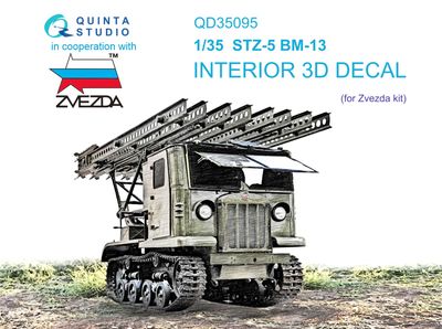 QD35095 - STZ-5 BM-13 3D-Printed &amp; coloured Interior on decal paper (Zvezda) - 1:35