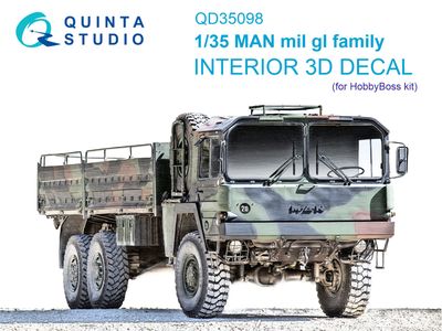 QD35098 - MAN mil gl family 3D-Printed &amp; coloured Interior on decal paper (for HobbyBoss kit) - 1:35