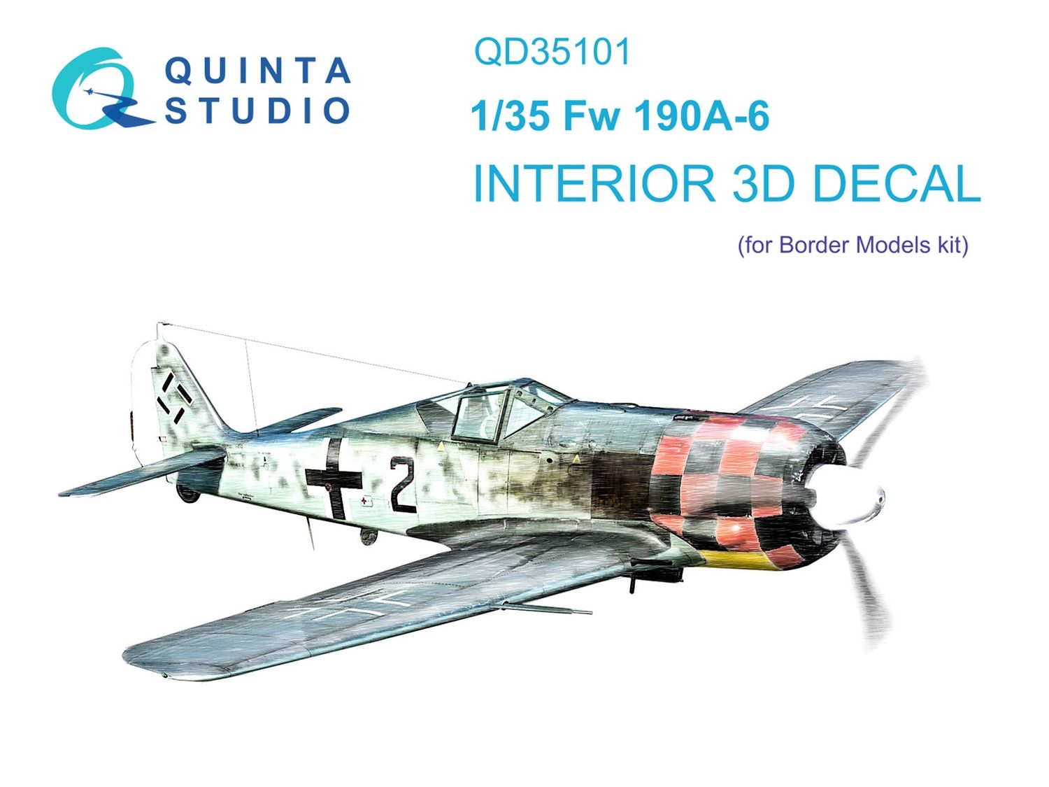 QD35101 - FW 190A-6 3D-Printed &amp; coloured Interior on decal paper (for Border Model) - 1:35