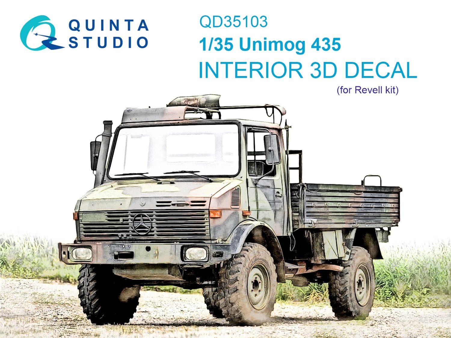 QD35103 - Unimog 435 3D-Printed &amp; coloured Interior on decal paper (for Revell) - 1:35